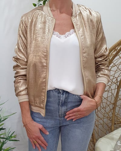 Bombers femme doré