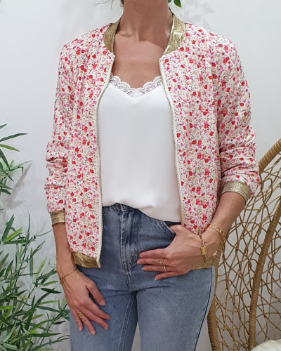 Bombers femme écru et rose Naelle