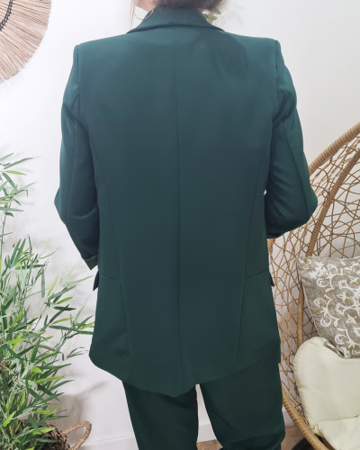 Veste blazer femme unie vert bouteille