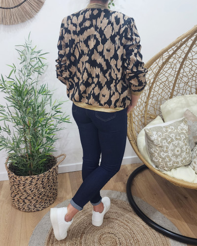 Bombers femme noir et taupe Jimena
