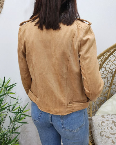 Perfecto shop suédine camel