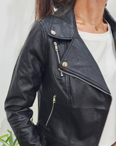 Perfecto femme noir fin