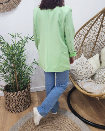 Veste blazer femme unie vert anis