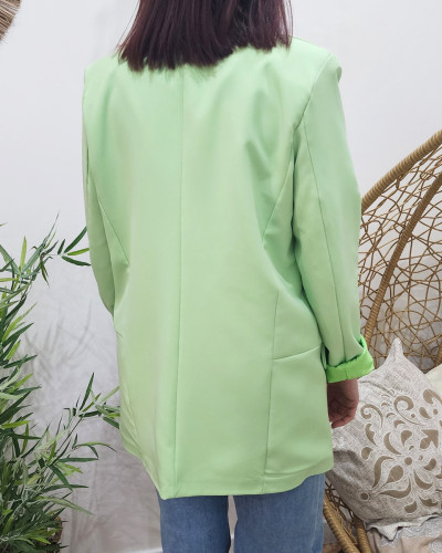 Veste blazer femme unie vert anis