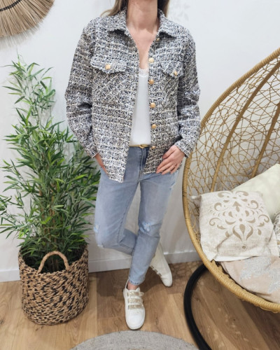 Veste femme bleu marine et noir Rita 