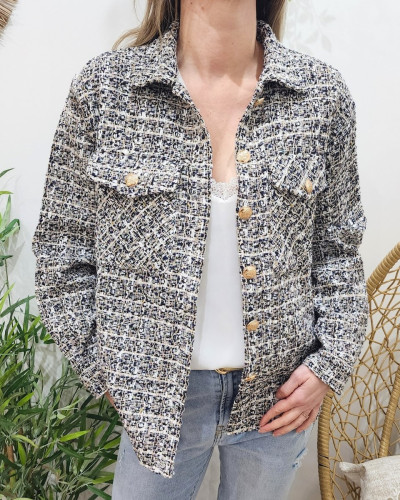 Veste femme bleu marine et noir Rita 