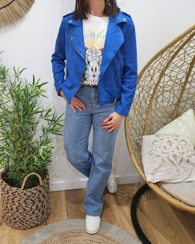 Perfecto femme bleu roi su dine 25427