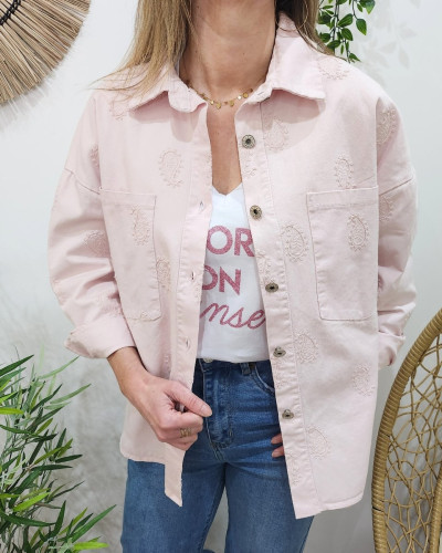 Veste femme rose coton Firmine