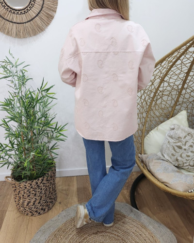Veste femme rose coton Firmine