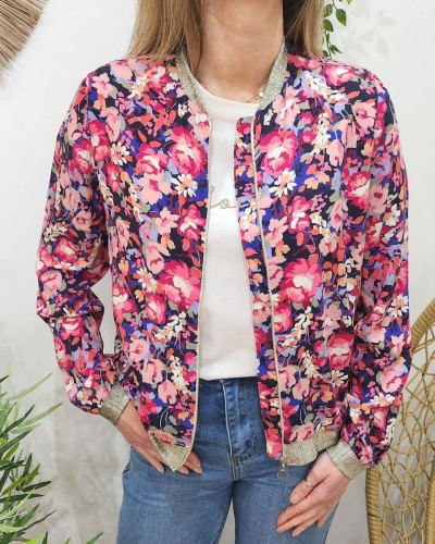 Bombers femme fleuri multicolore Hanna