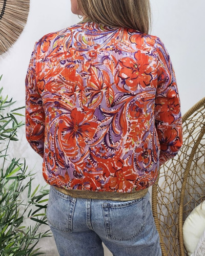 Bombers femme orange et mauve Solène