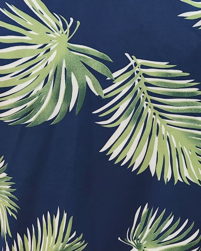 Bombers femme marine feuillages verts et blancs