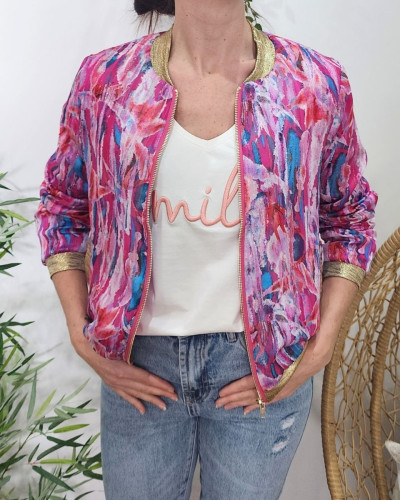 Bombers femme fuchsia bleu Octavia