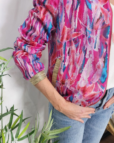 Bombers femme fuchsia bleu Octavia