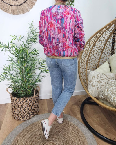 Bombers femme fuchsia bleu Octavia