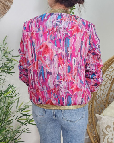 Bombers femme fuchsia bleu Octavia