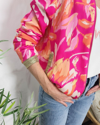 Bombers femme fuchsia orange Nouria