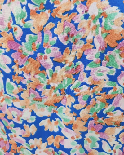 Bombers femme bleu fleuri multicolore Lilie