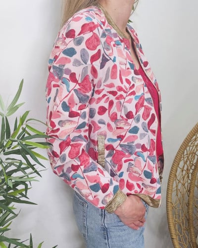 Bombers femme rose et vert Ursula