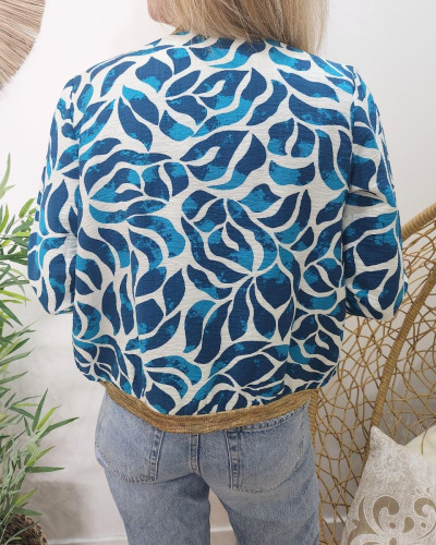 Bombers femme bleu et écru Ariel
