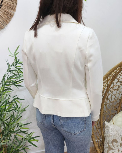 Perfecto femme fin suédine blanc