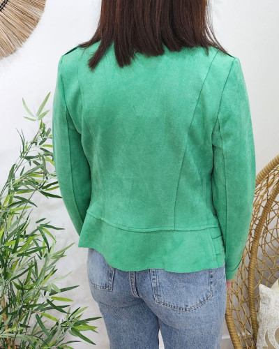 Perfecto femme fin suédine vert
