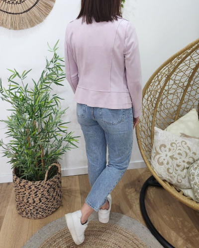 Perfecto femme fin suédine parme