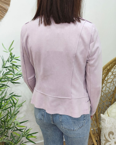 Perfecto femme fin suédine parme