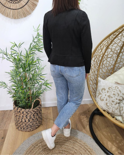 Perfecto femme fin suédine noir