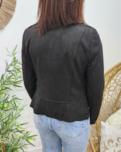 Perfecto femme fin suédine noir