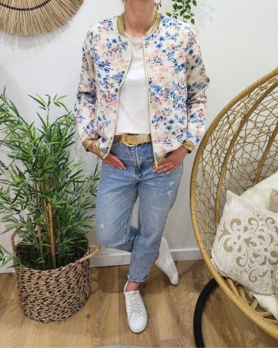 Bombers femme rose et bleu Idalia
