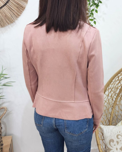 Perfecto femme fin suédine vieux rose foncé