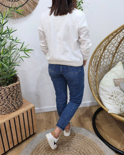 Bombers femme écru brodé Anna