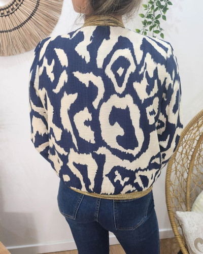 Bombers femme écru et bleu marine Lison