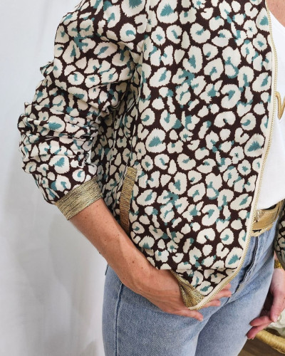 Bombers femme marron et vert Sadie