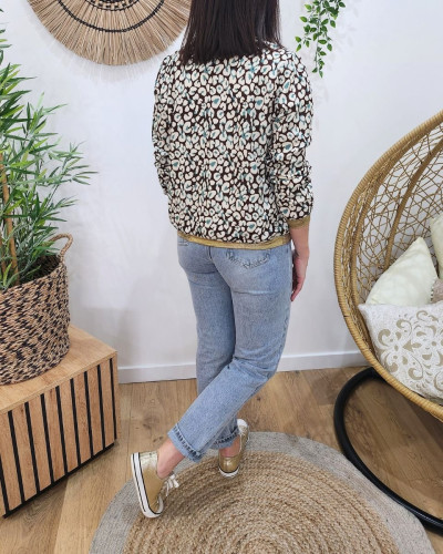Bombers femme marron et vert Sadie