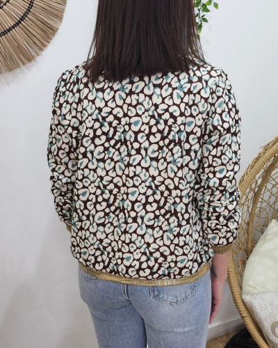 Bombers femme marron et vert Sadie