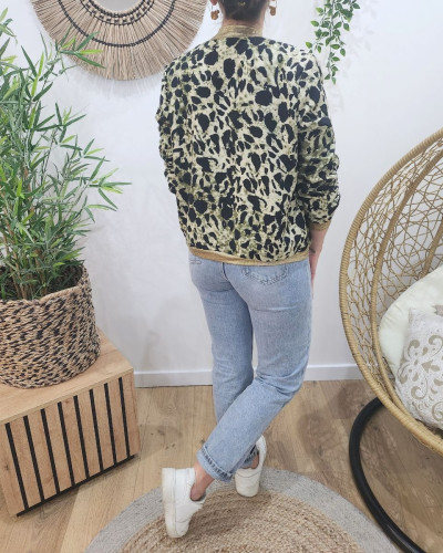 Bombers femme kaki et noir Virginia