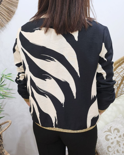 Bombers femme noir et beige Zena