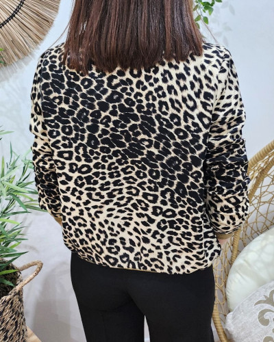 Bombers femme léopard beige et noir Tyana