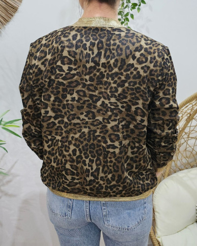 Bombers femme léopard kaki taupe
