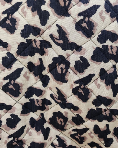 Bombers épais femme beige motif léopard