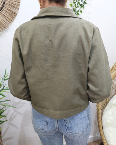 Veste femme kaki brodée Inna