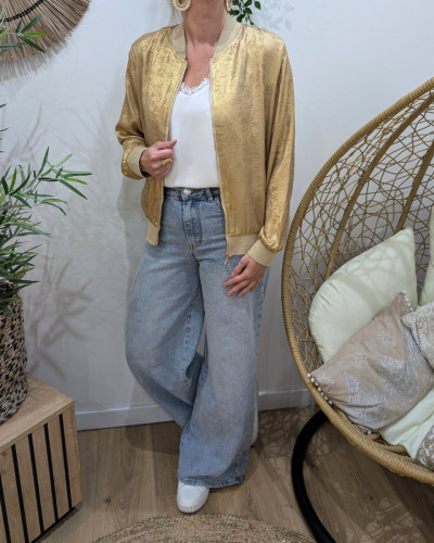 Bombers femme doré foncé irisé