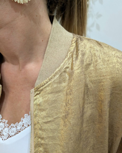 Bombers femme doré foncé irisé