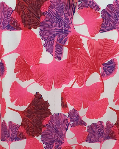 Bombers femme blanc fleurs roses fuchsia Myléna