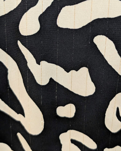 Bombers femme noir tacheté beige et liseré doré