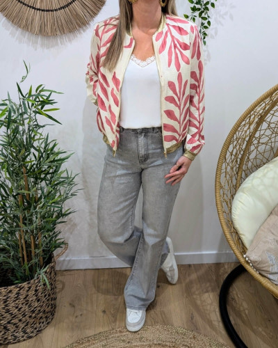 Bombers femme écru et rose Ismérie