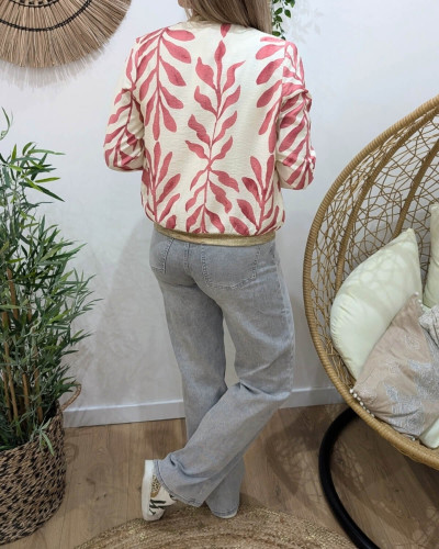 Bombers femme écru et rose Ismérie