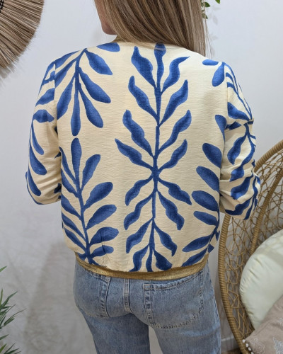 Bombers femme beige et bleu Iléana